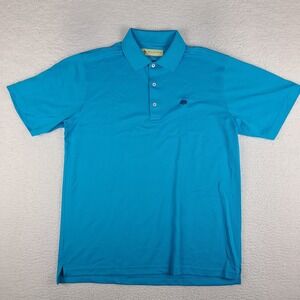 Donald Ross Polo Shirt Mens‎ Medium Blue Solid Performance Golf Short Sleeve